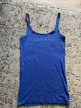 Calvin Klein Royal Blue Rhinestone Logo Cami